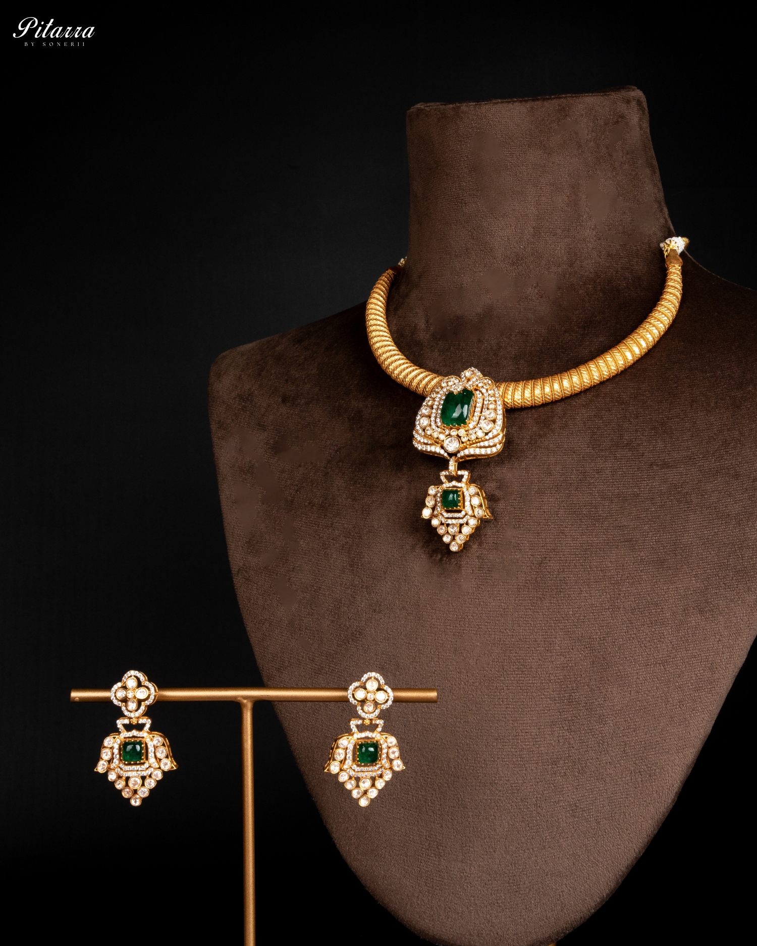 Gold Plated Polki Kundan Stones Necklace