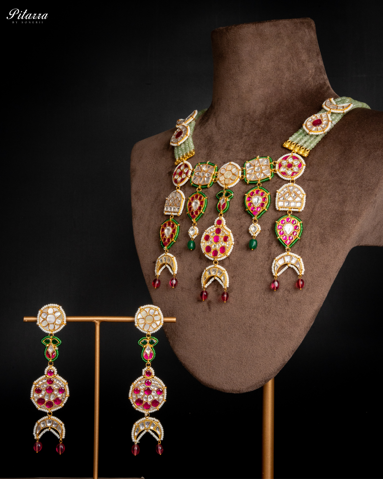 Exclusive Fine Long Polki Kundan Necklace Set