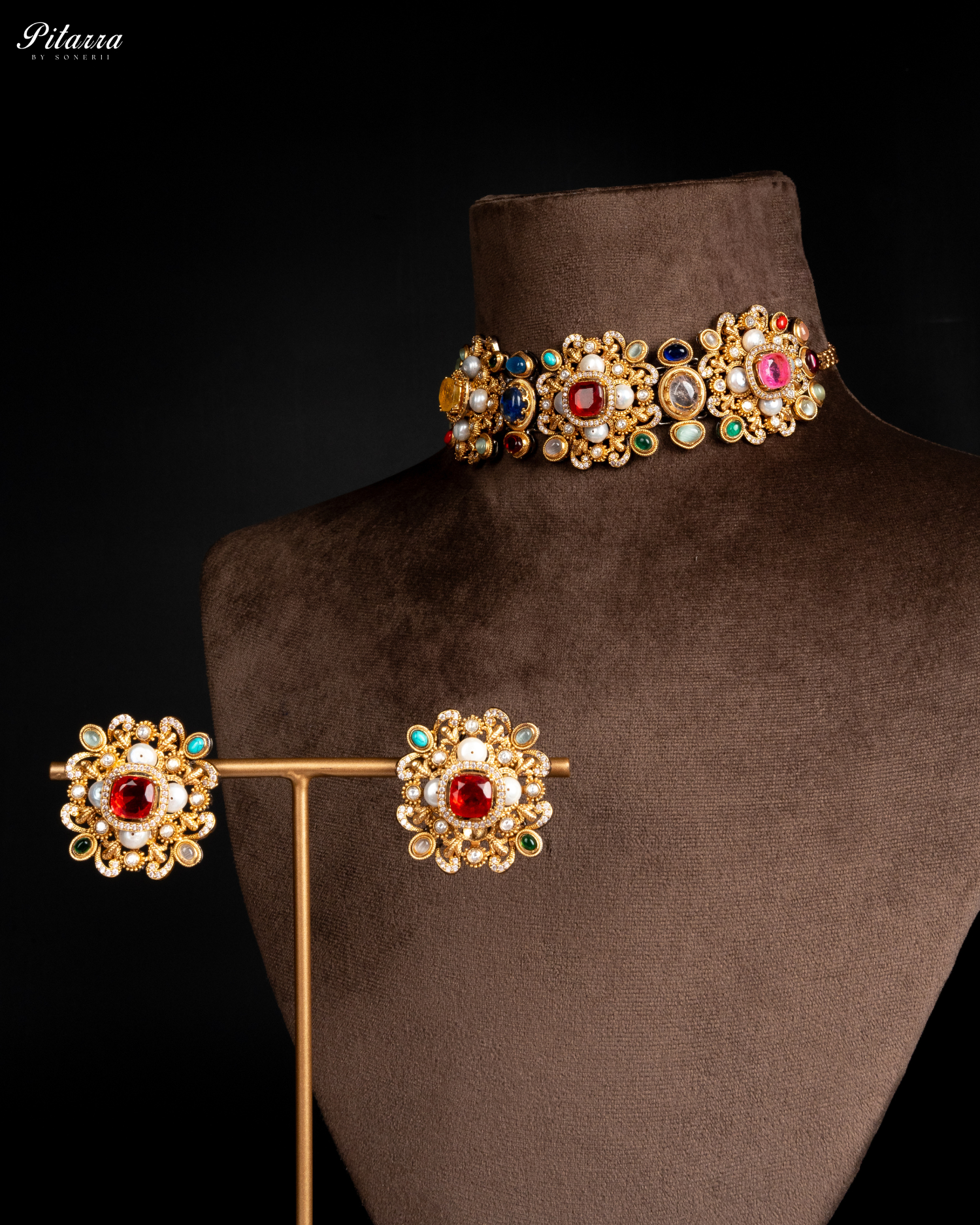 Multi Color Kundan Jadau Jewelry Set