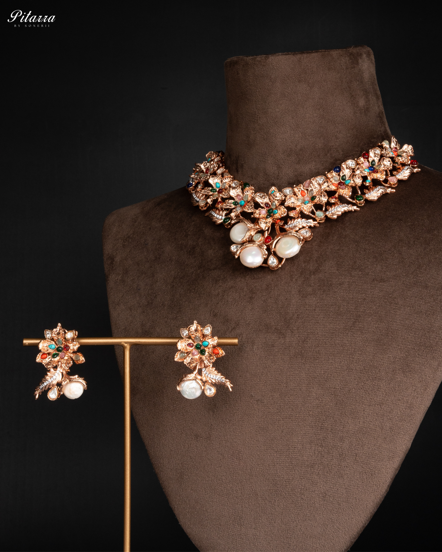 Multi Color Kundan Jadua Necklace Set