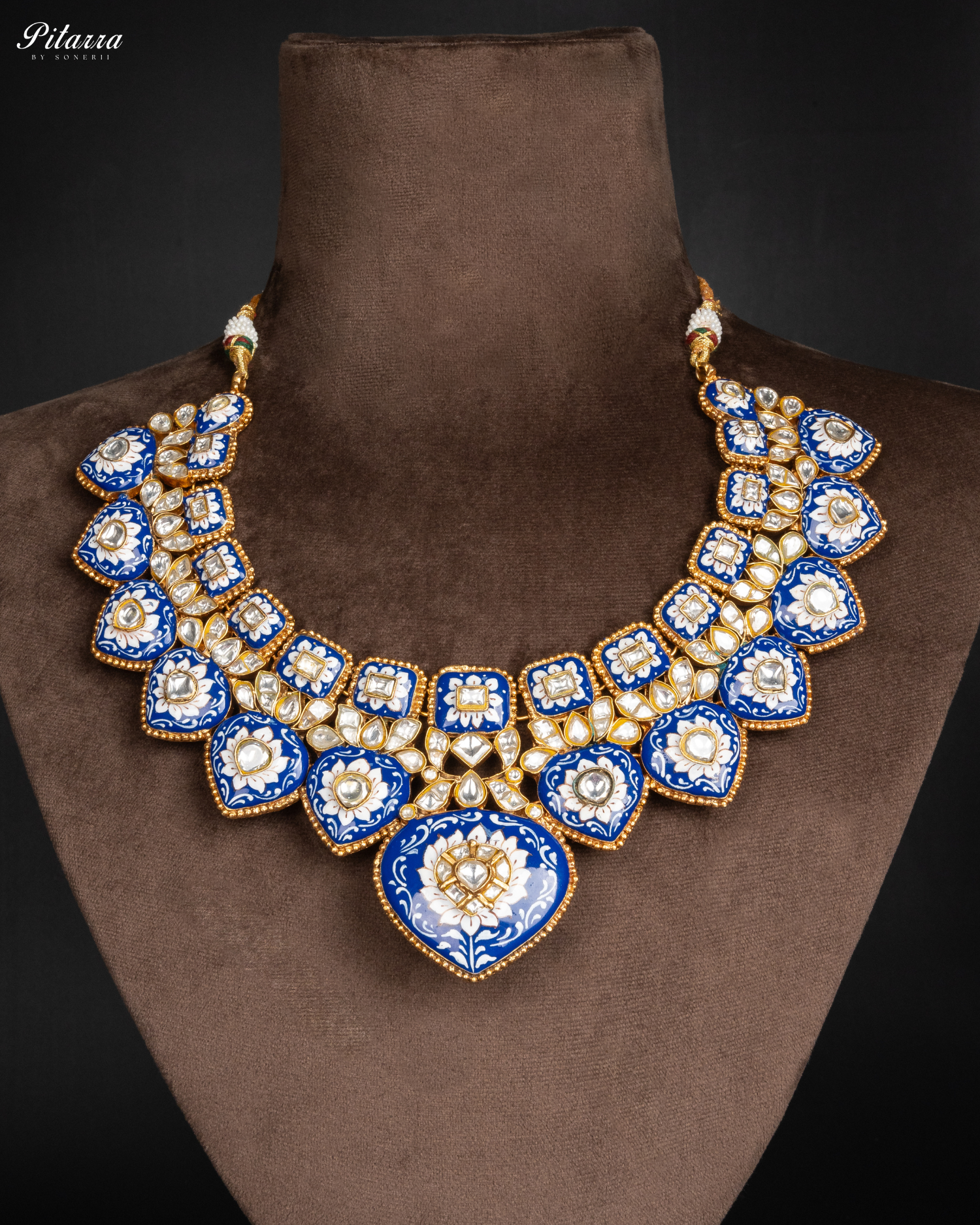 Royal Blue Kundan Jadau Necklace Set