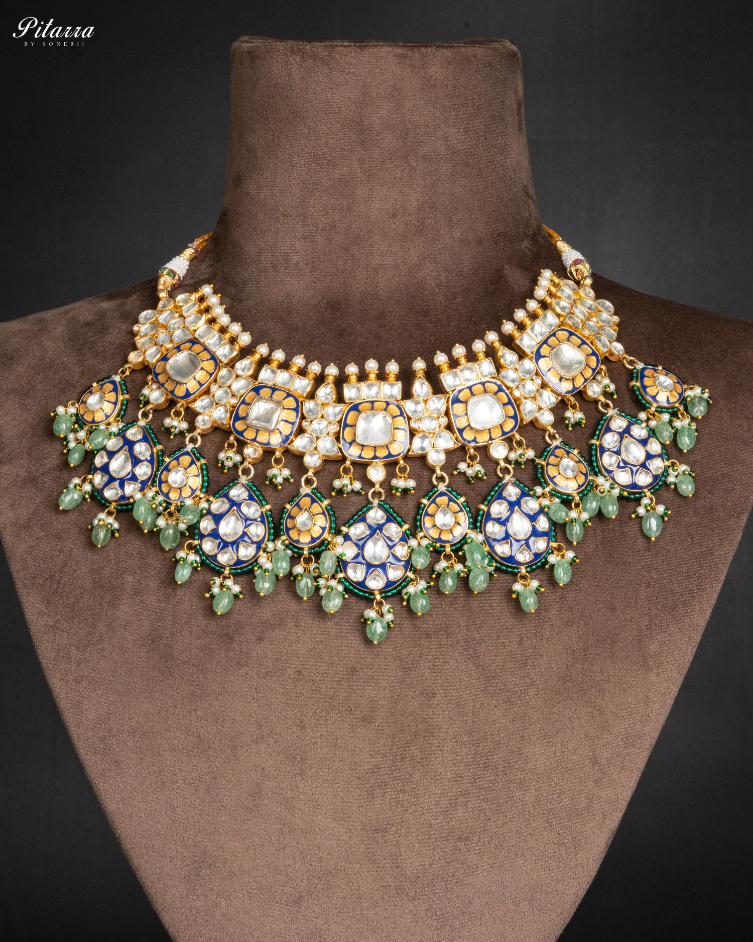 Elegant Gold Punjabi Jadau Necklace Set