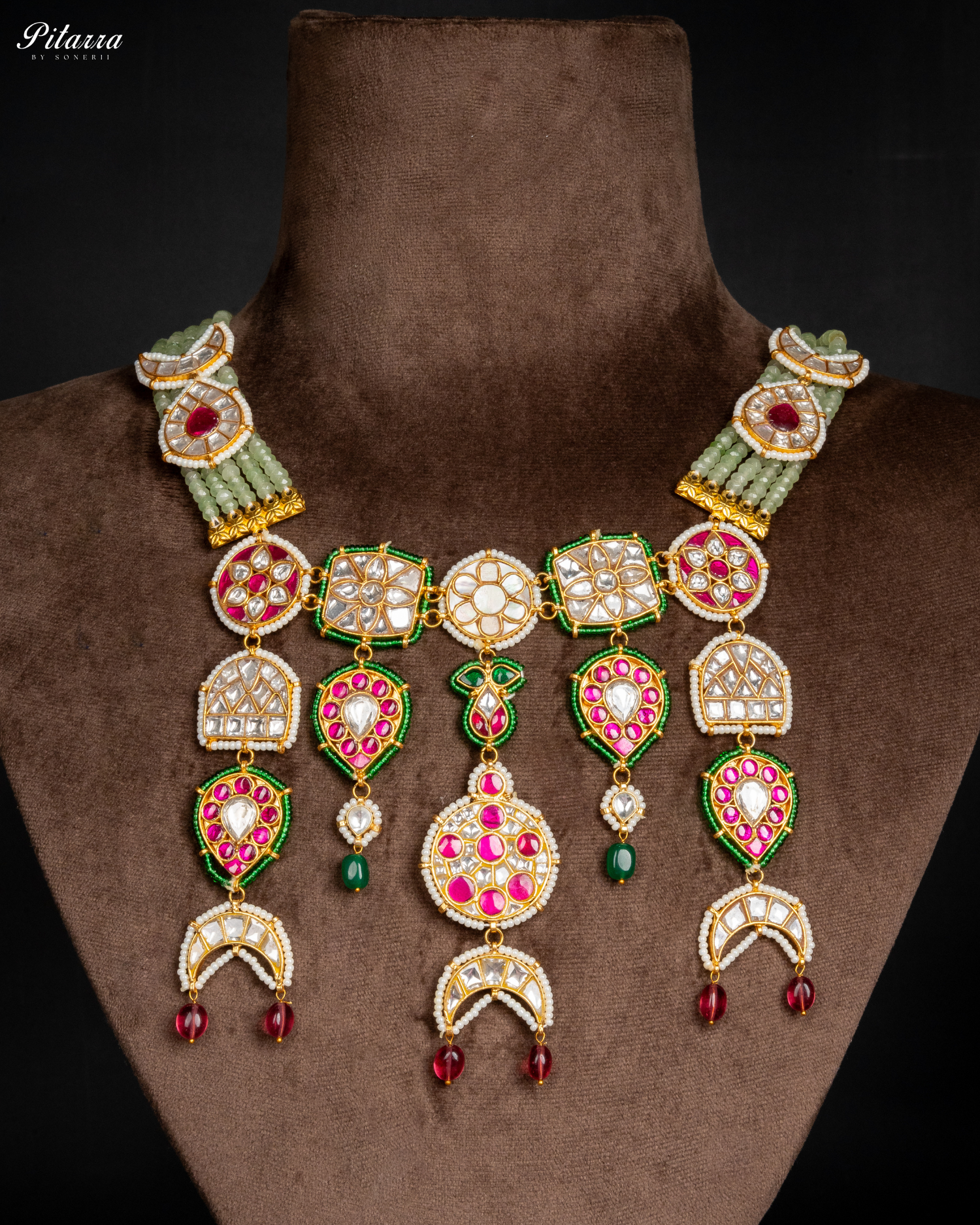 Exclusive Fine Long Polki Kundan Necklace Set