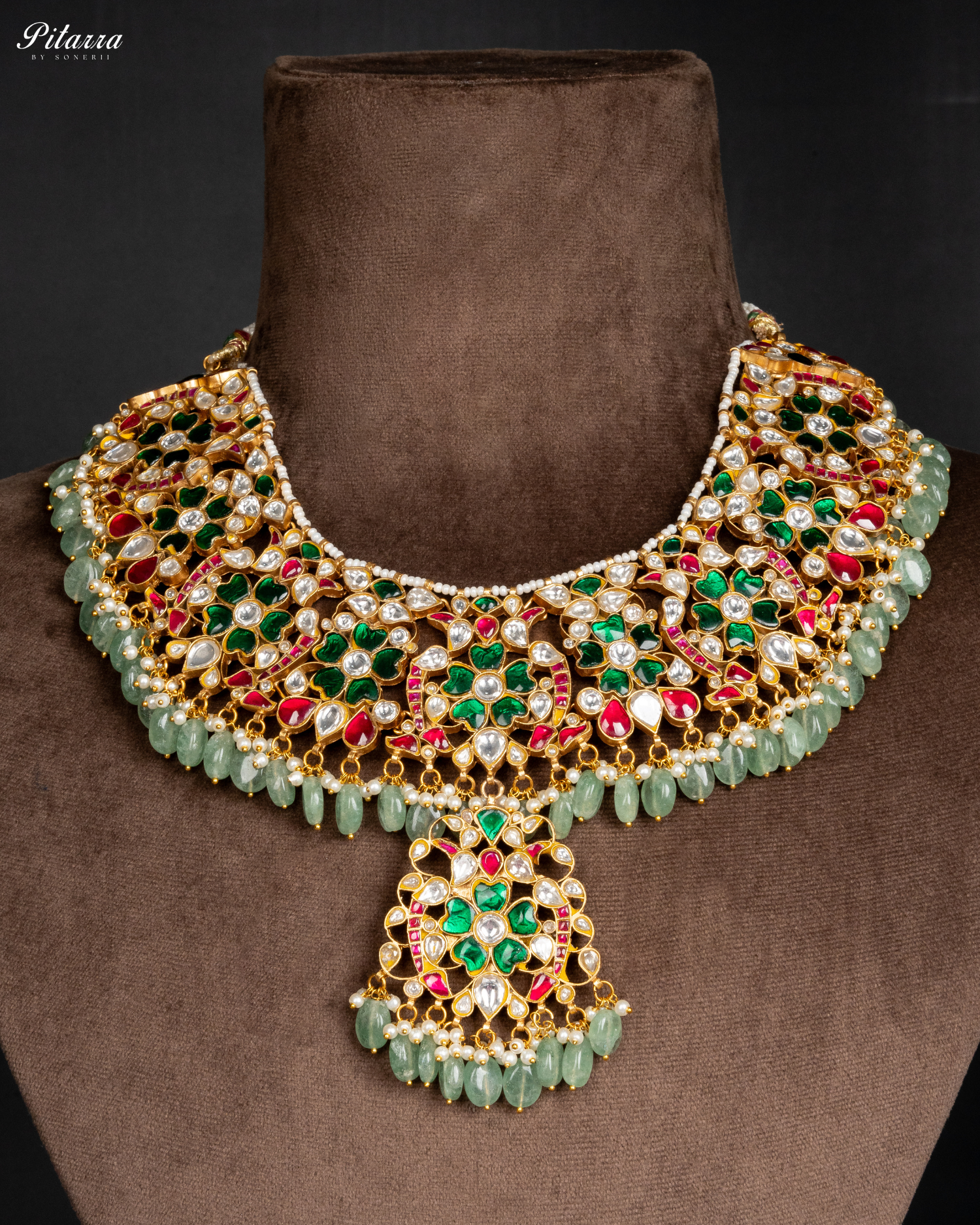 Dazzling Multi Color Punjabi Kundan Necklace Set