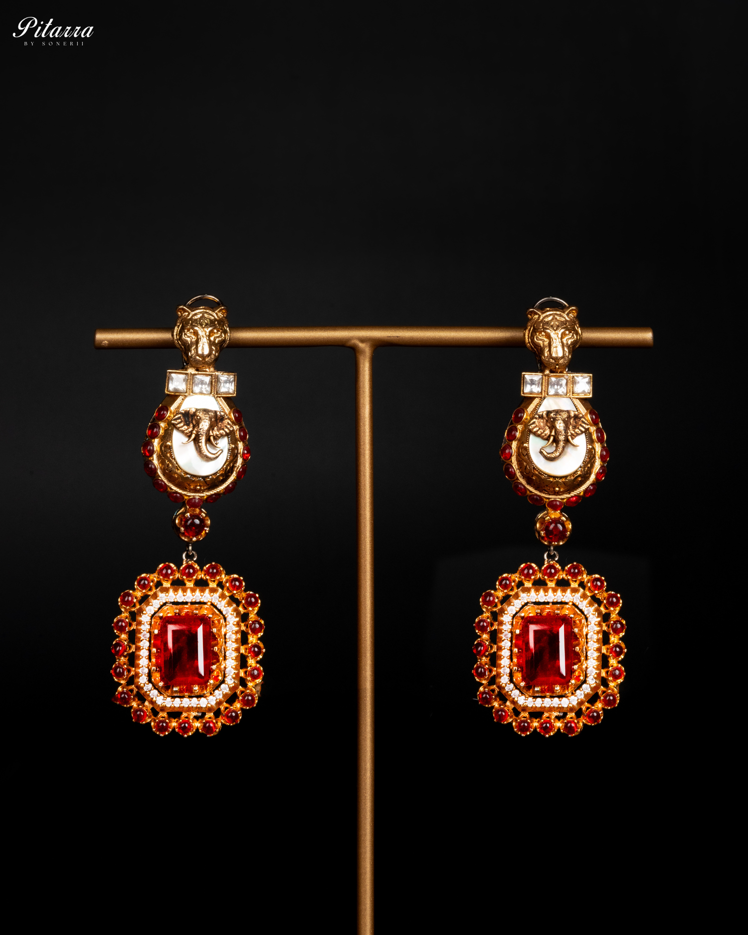 Red Ruby Polki Kundan Necklace Set