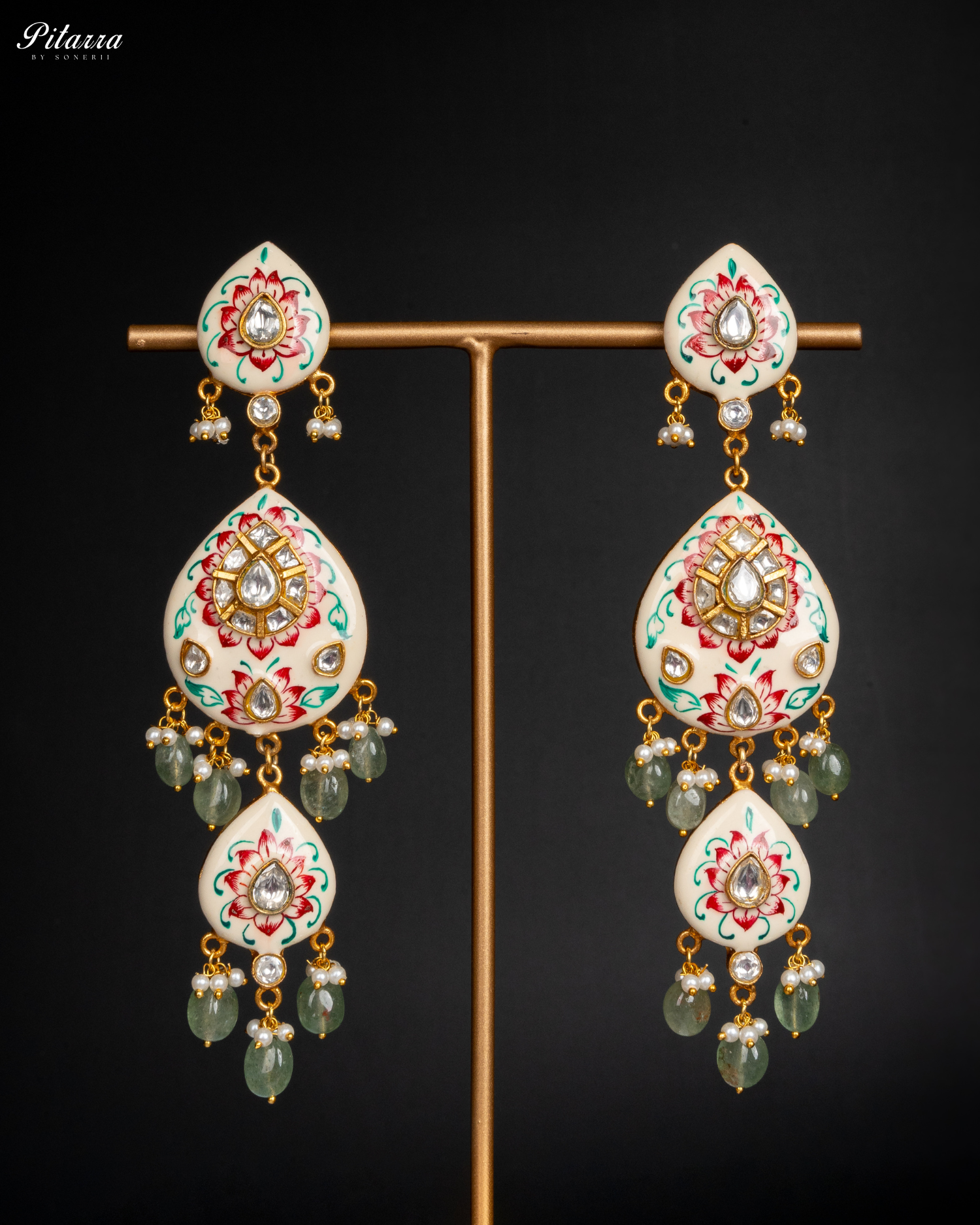 Pink Polki Kundan Necklace Set Finish