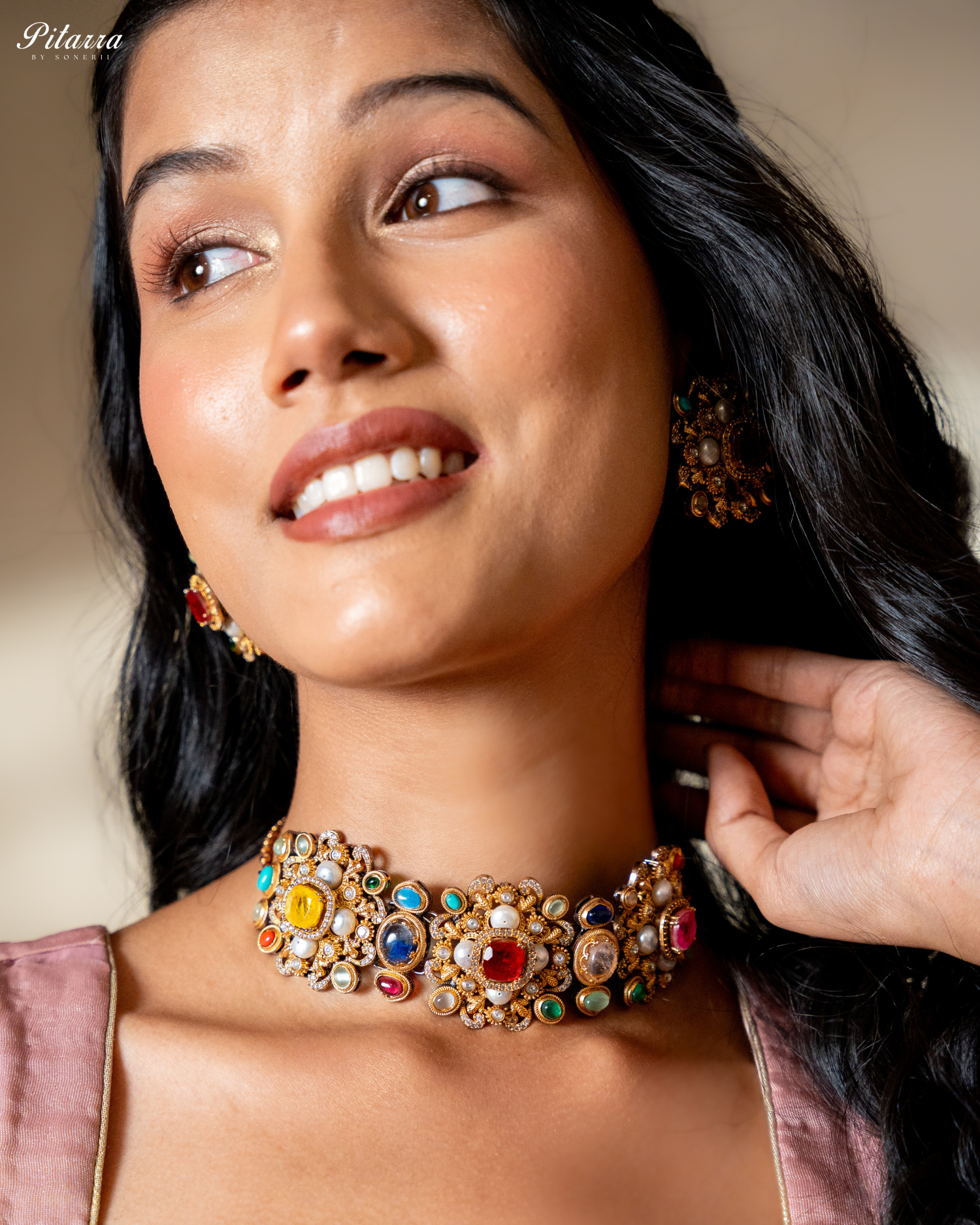 Multi Color Kundan Jadau Jewelry Set