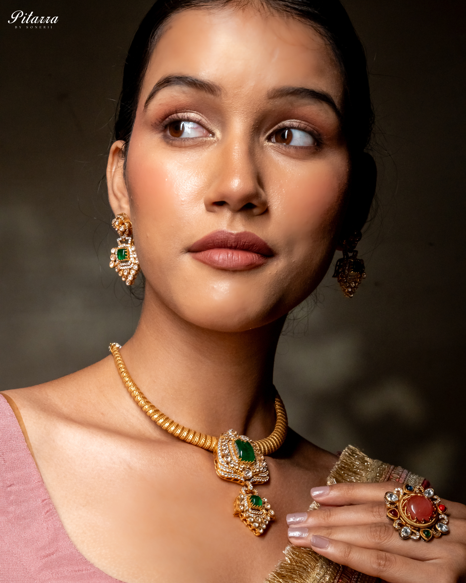 Gold Plated Polki Kundan Stones Necklace