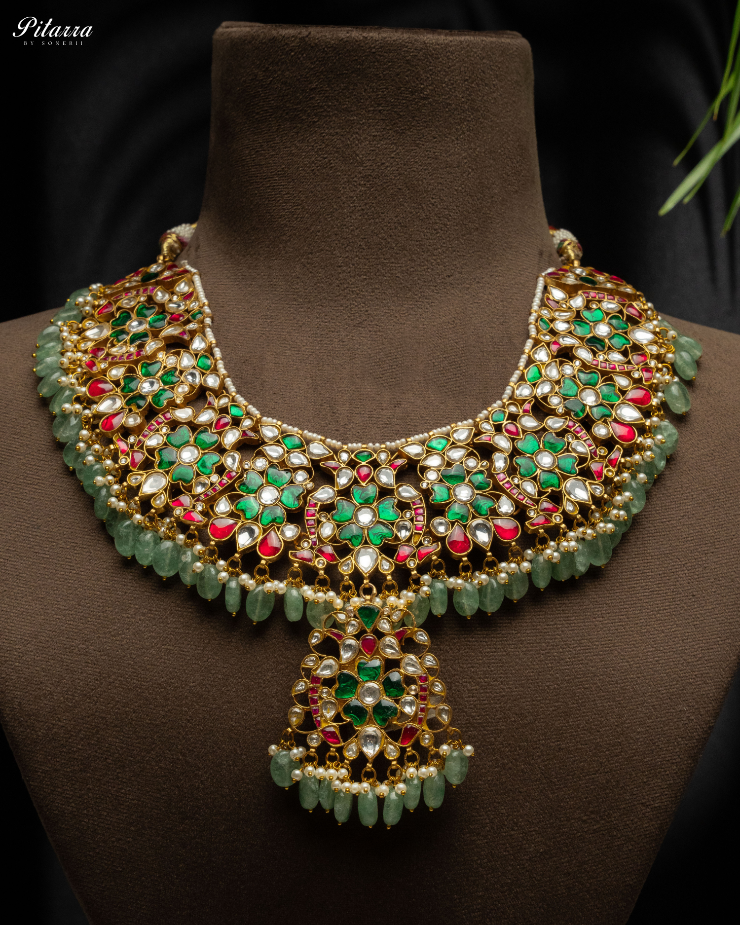 Dazzling Multi Color Punjabi Kundan Necklace Set