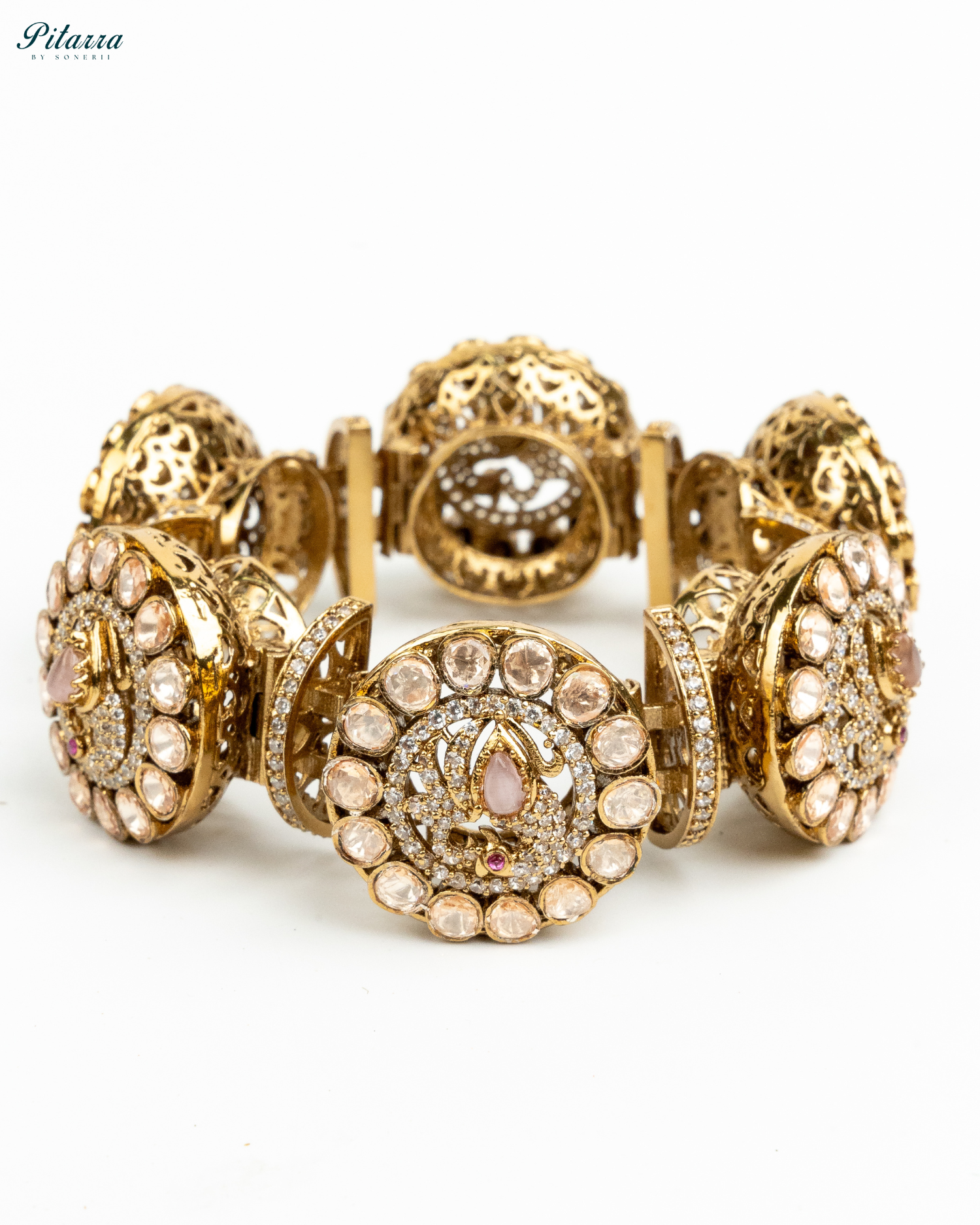 Golden Traditional Kundan Jadau Bangle