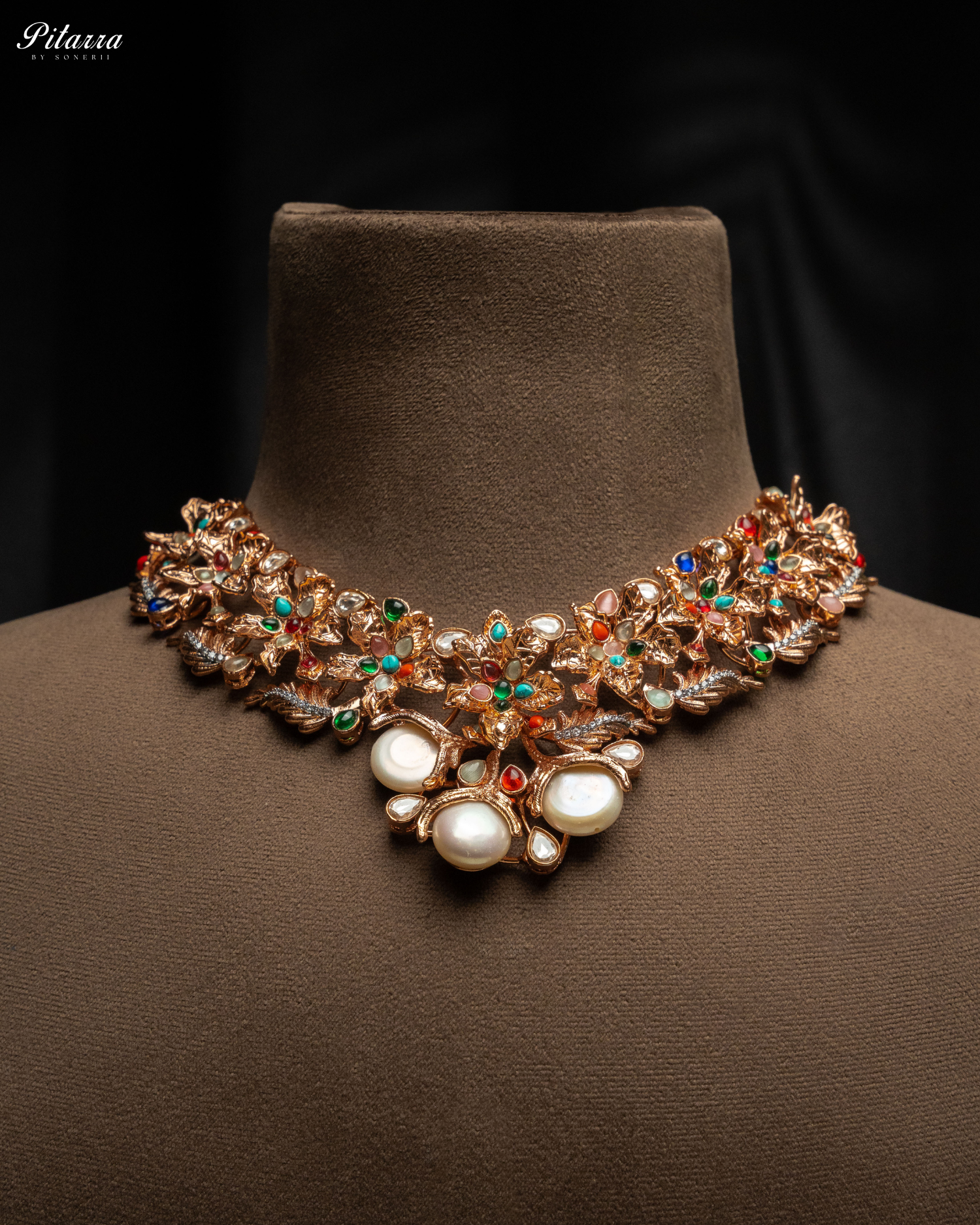 Multi Color Kundan Jadua Necklace Set