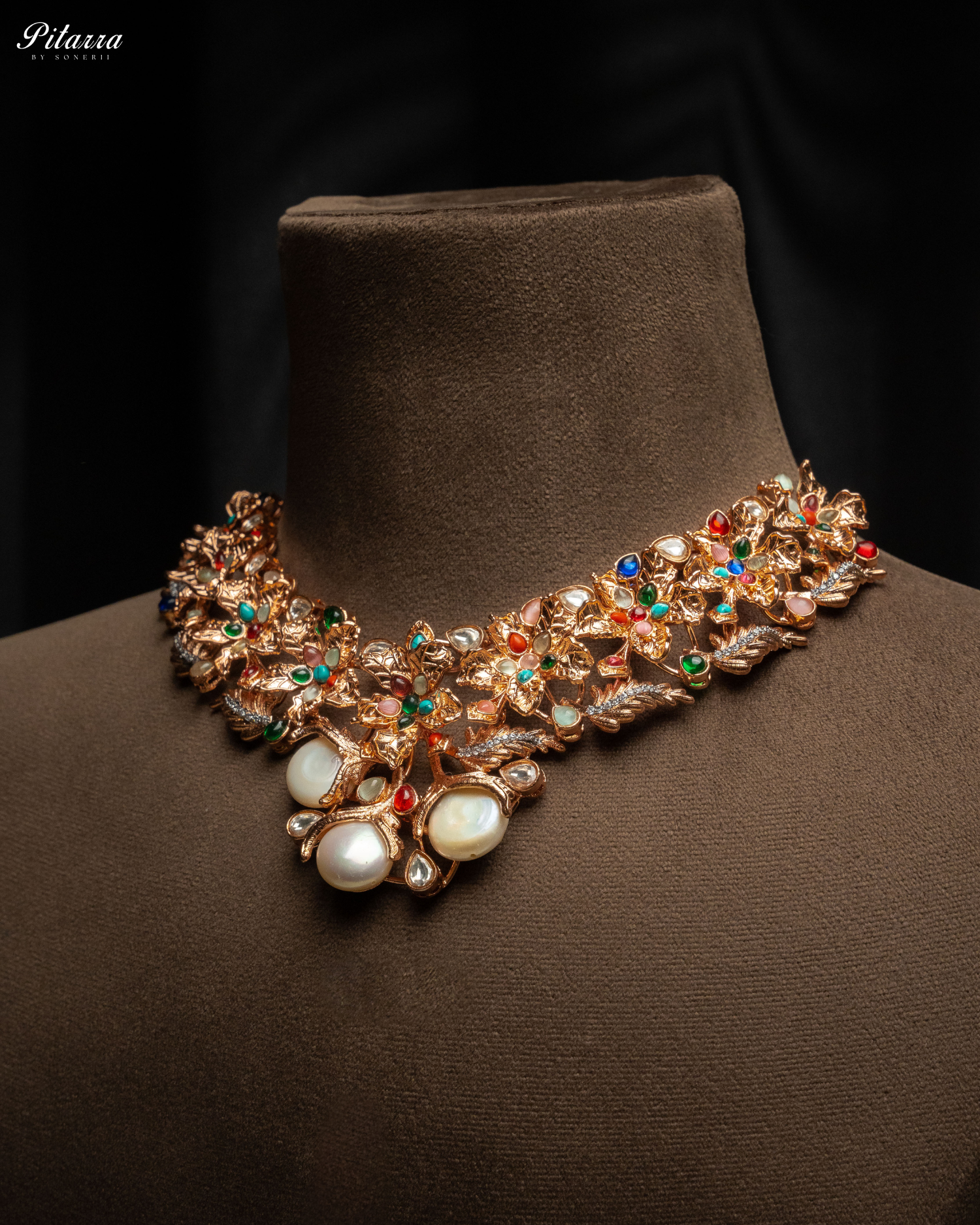 Multi Color Kundan Jadua Necklace Set