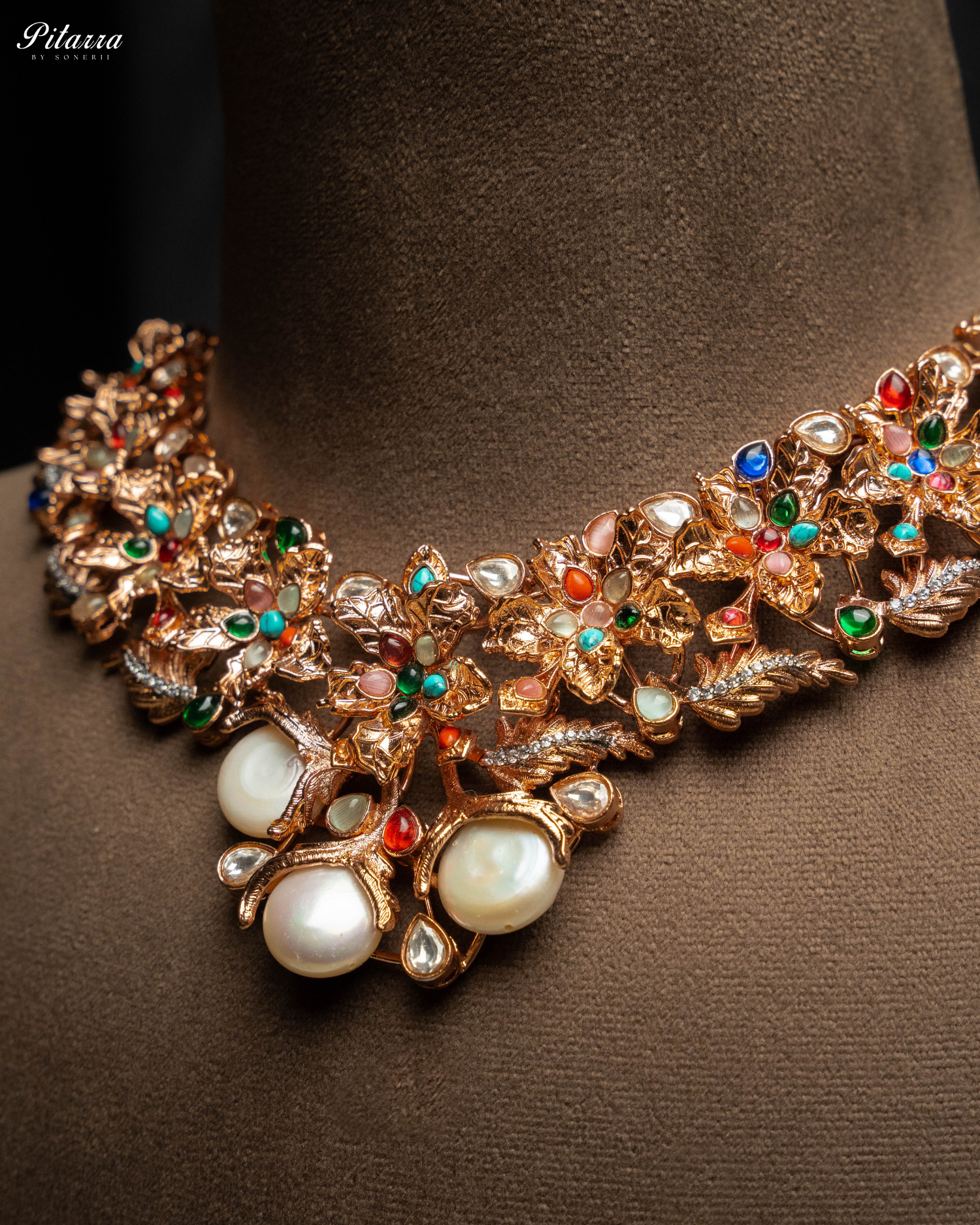 Multi Color Kundan Jadua Necklace Set