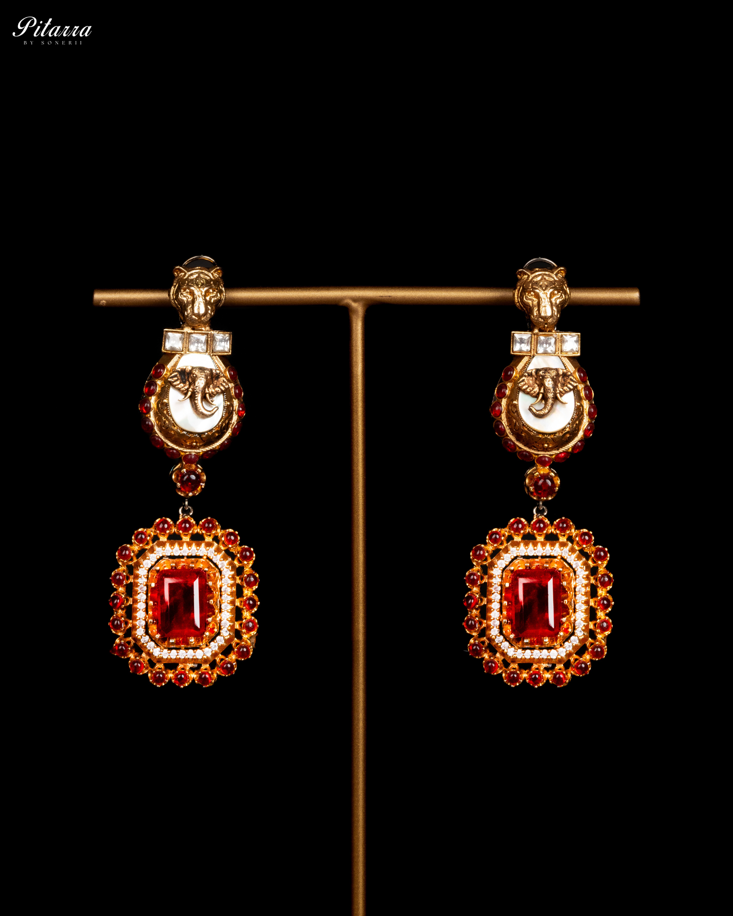 Red Ruby Polki Kundan Necklace Set