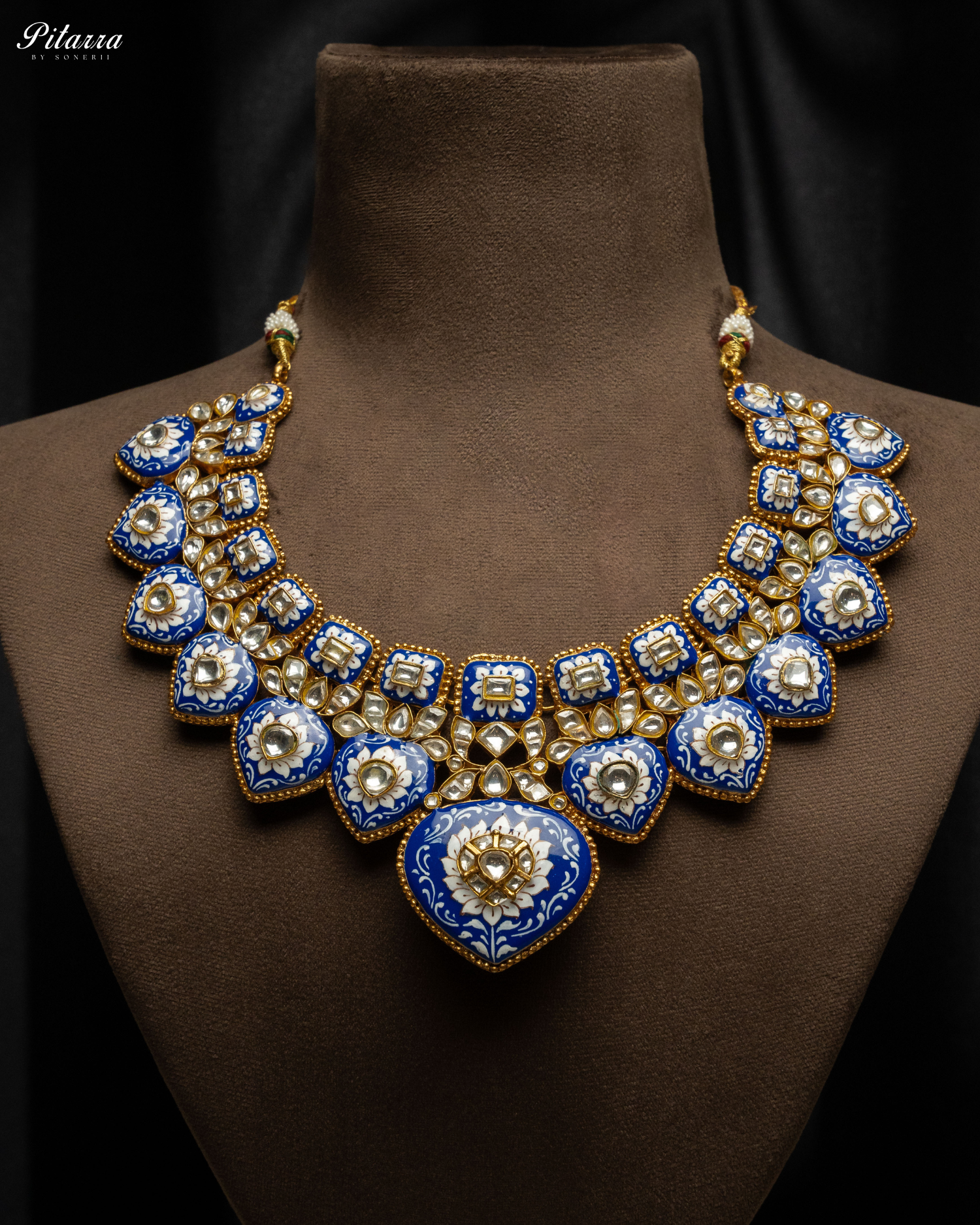 Royal Blue Kundan Jadau Necklace Set