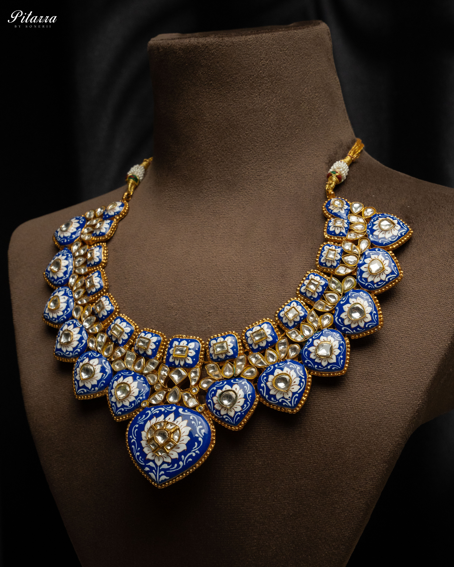 Royal Blue Kundan Jadau Necklace Set